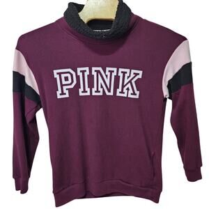 Victoria's Secret Pink Sweater Women's Pullover Sweatshirt Fleece Collar Small S